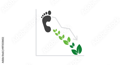 Footprint Leaves Growing Green Trail.