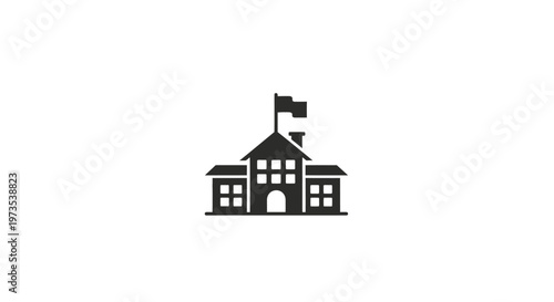 Government Building with Flag on Top.