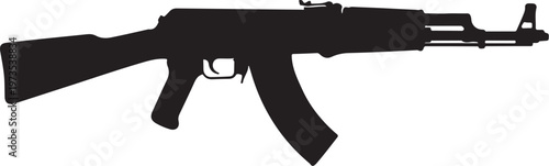 Rifle, assault rifle, gun, silhouette, black, vector, weapon, firearm