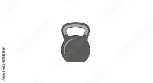 Gray kettlebell fitness weight equipment.