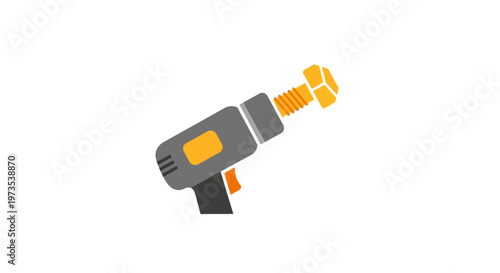 Gray and yellow power drill tool.