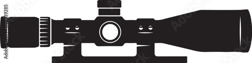 Rifle scope, sniper scope, black vector, telescopic sight, gun scope, hunting scope, weapon sight