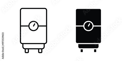 Geyser icon symbol. Icon in flat style and line. Black and white