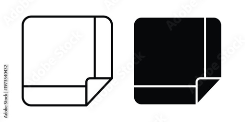 Handkerchief icon symbol. Icon in flat style and line. Black and white