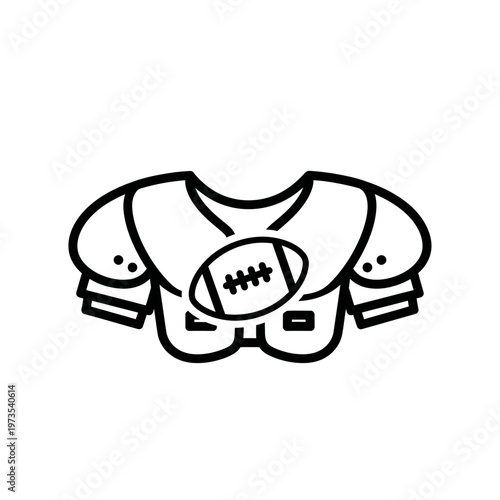 American football uniform and ball illustration.