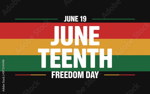 Juneteenth Freedom Day celebration with red yellow green and black colors