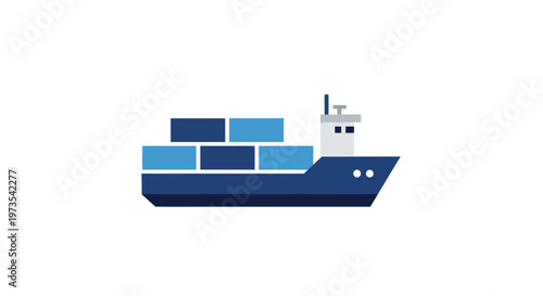 Large cargo ship with containers on deck.