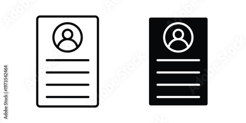 Job description icon symbol. Icon in flat style and line. Black and white