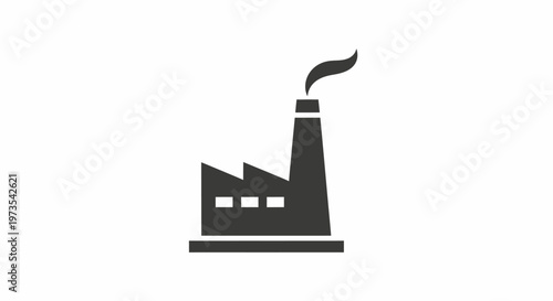 Industrial Factory Building Icon Design.
