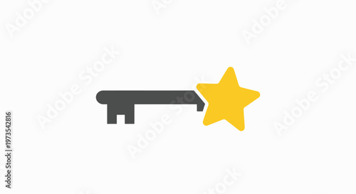 Key with yellow star symbol attached.