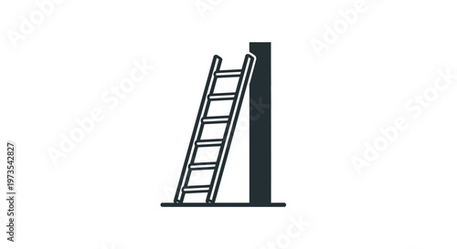 Ladder against a tall structure.