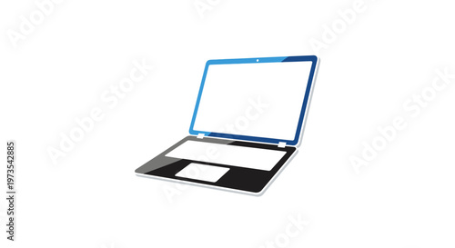 Laptop computer with open screen.
