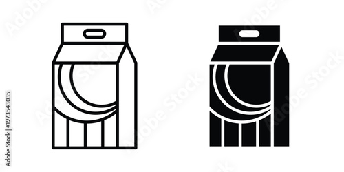 Laundry detergent symbol. Icon in flat style and line. Black and whiteicon symbol. Icon in flat style and line. Black and white