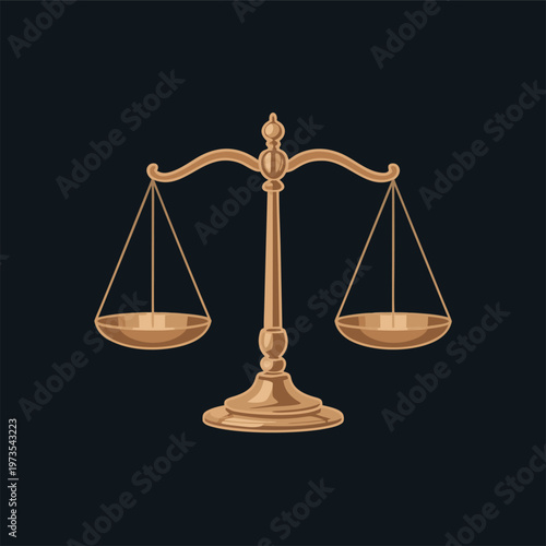 Scales Of Justice On Dark Background