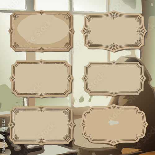 Collection Of Ornamental Frames With Vintage Design