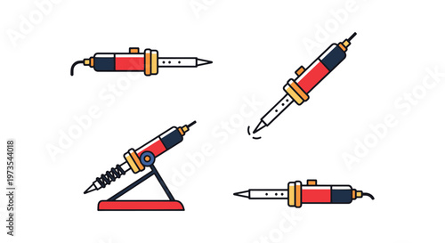 Soldering Iron Line art vector creative color shapes