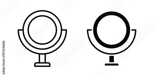 Mirror icon symbol. Icon in flat style and line. Black and white
