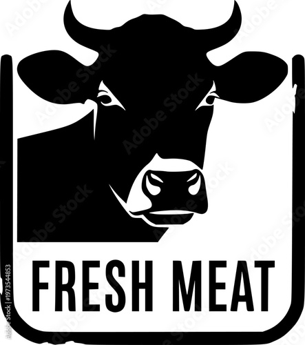 Fresh meat vector set, logo for meat shop