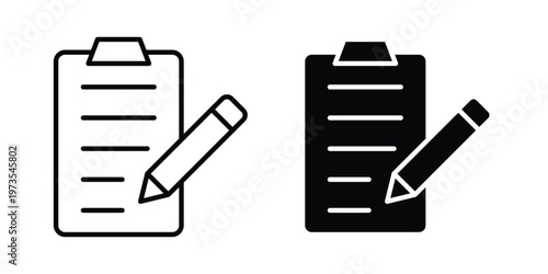 Order icon symbol. Icon in flat style and line. Black and white