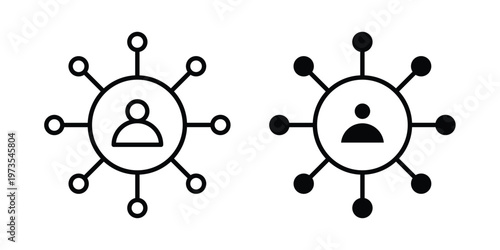 Outsourcing icon symbol. Icon in flat style and line. Black and white