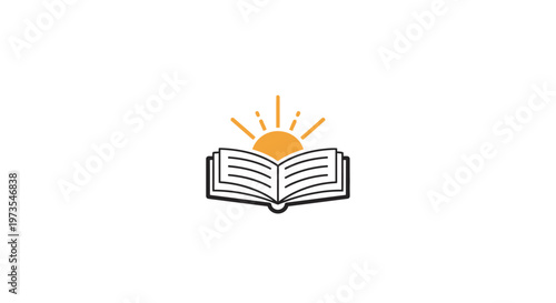 Open Book with Sun Rising.