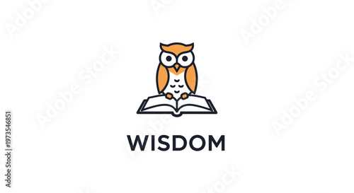 Owl Sitting on Open Book Wisdom.