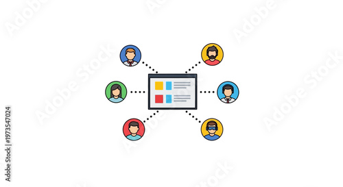 People connected to a network.