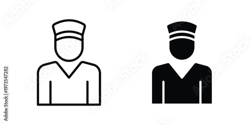 Porter icon symbol. Icon in flat style and line. Black and white