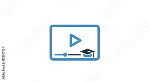 Online education play button icon.