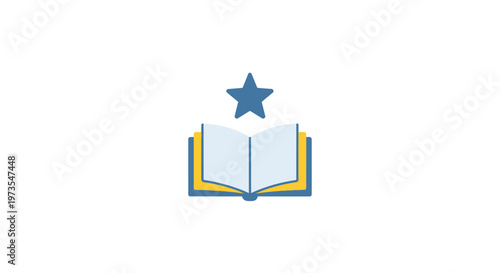 Open Book with Blue Star Icon.