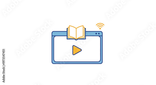 Online Video Learning Education Icon.