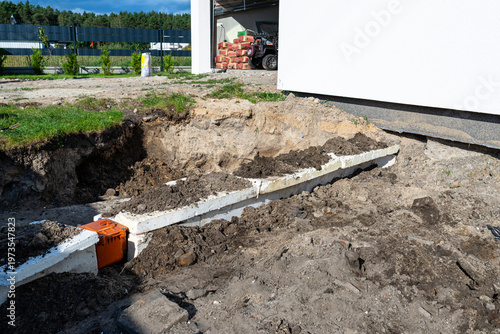Septic tank installation project with storm valve