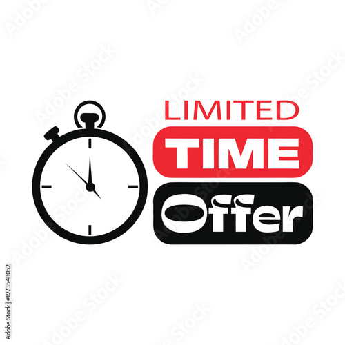 Black and white bicycle with red limited time offer text wheel frame handlebar