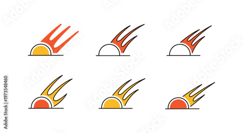 Solar Prominence Line art minimal abstract illustration vector