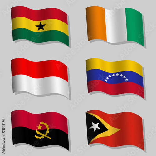 Free Download Vector abstract set of wavy flags - GFXLoad