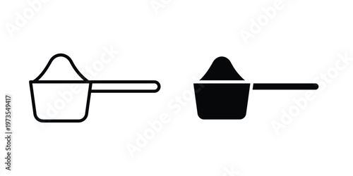 Scoop icon symbol. Icon in flat style and line. Black and white