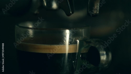 Close-up of an espresso machine portafilter