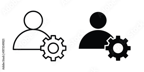 Service icon symbol. Icon in flat style and line. Black and white