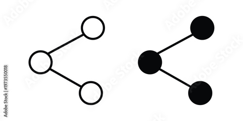 Share icon symbol. Icon in flat style and line. Black and white