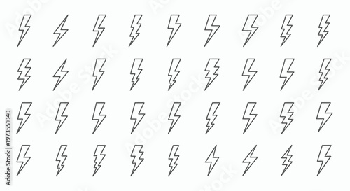 Numerous black lightning bolt icons arranged in a grid pattern