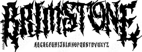 Brimstone Extreme Black Metal Font Alphabet – Chaotic Spiky Thorn Display Typeface with Brutal Dark Aesthetic for Death Metal Logos, Underground Branding, Album Covers & Aggressive Typography Design