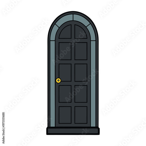 A sleek black door stands bold and elegant, its smooth surface reflecting subtle light, inviting mystery and sophistication while guarding the space beyond with style.

