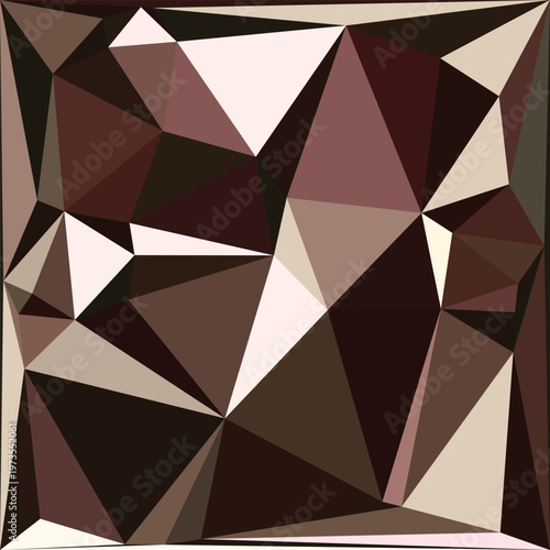 Geometric brown shapes, abstract mosaic pattern, brown polygonal background, geometric design