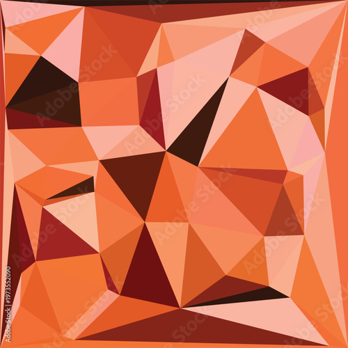 Geometric, polygonal, orange mosaic background, abstract shapes, vibrant colors
