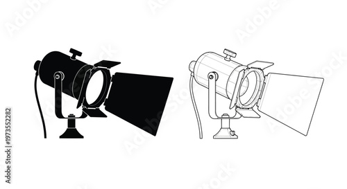 Spotlight illustrations a black solid version and a white outline rendering