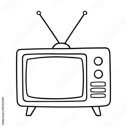 An old-model TV with a boxy frame, curved glass screen, and chunky dials. Its vintage charm brings back nostalgic memories of classic shows and simpler viewing days.