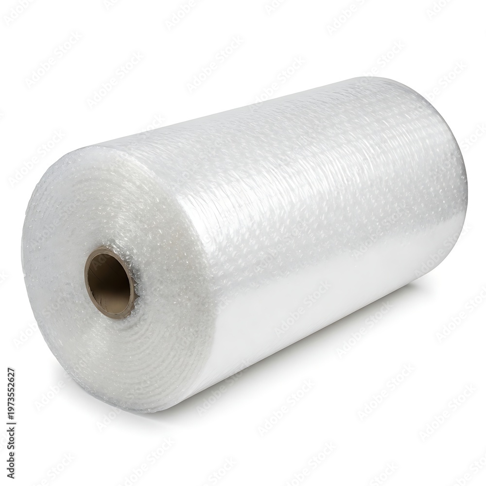 Fototapeta premium Large Transparent Roll of Bubble Wrap for Secure Packaging and Protection of Fragile Items During Shipping and Storage