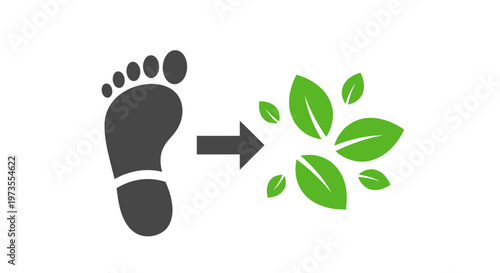 Footprint transforms into green leaves eco.