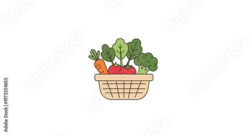 Fresh vegetables in a basket.