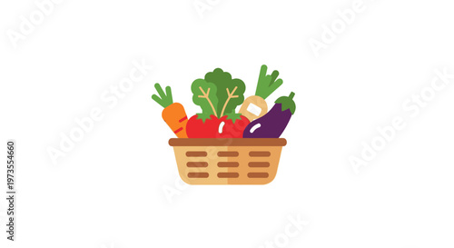 Fresh vegetables in a basket.